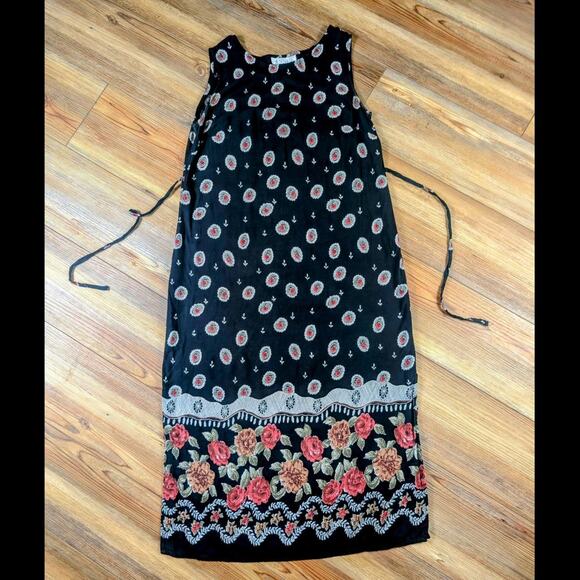 CASUAL CORNER ANNEX PETITE WHIMSYGOTH DARK ACADEMIA ROSE BOHO DRESS - Picture 1 of 4